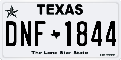 TX license plate DNF1844