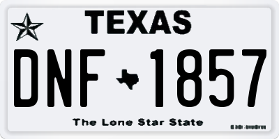 TX license plate DNF1857