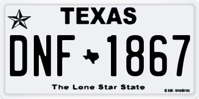 TX license plate DNF1867
