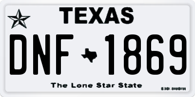TX license plate DNF1869
