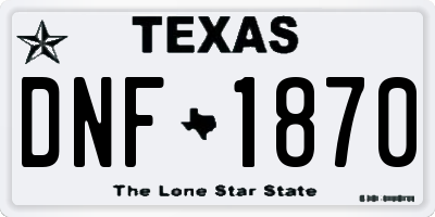 TX license plate DNF1870