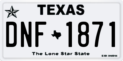 TX license plate DNF1871