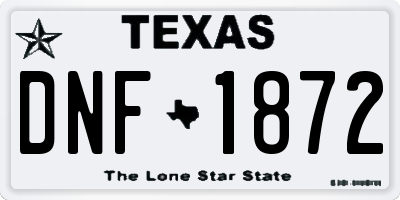 TX license plate DNF1872