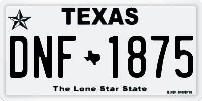 TX license plate DNF1875