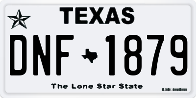 TX license plate DNF1879