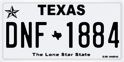 TX license plate DNF1884