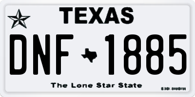 TX license plate DNF1885