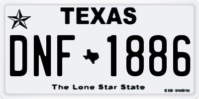 TX license plate DNF1886