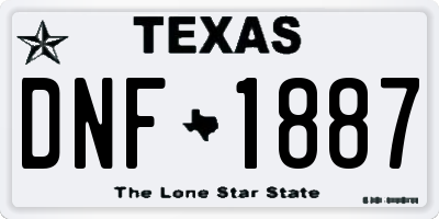 TX license plate DNF1887