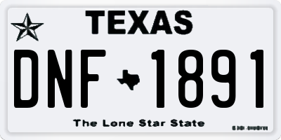TX license plate DNF1891