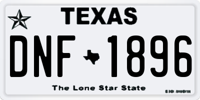 TX license plate DNF1896