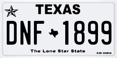 TX license plate DNF1899