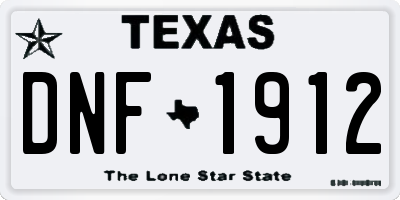 TX license plate DNF1912