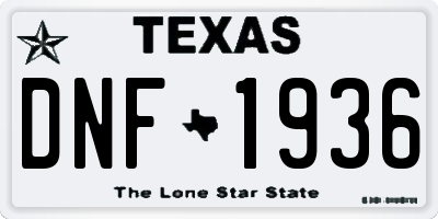 TX license plate DNF1936