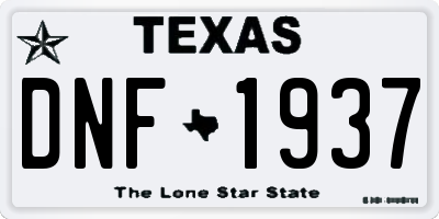 TX license plate DNF1937