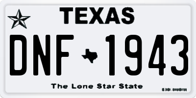 TX license plate DNF1943
