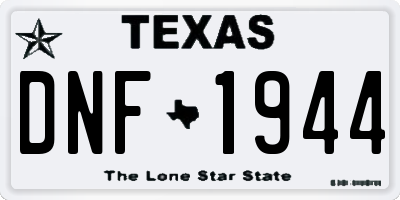 TX license plate DNF1944