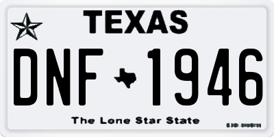 TX license plate DNF1946