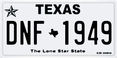 TX license plate DNF1949