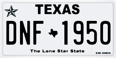 TX license plate DNF1950