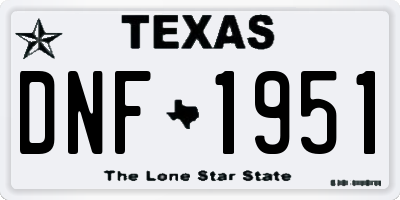 TX license plate DNF1951