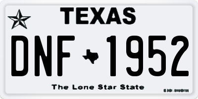 TX license plate DNF1952