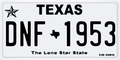 TX license plate DNF1953