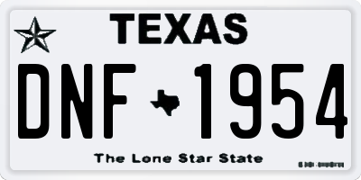 TX license plate DNF1954