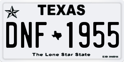 TX license plate DNF1955