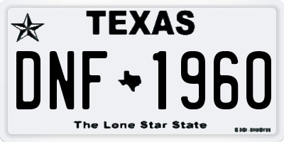 TX license plate DNF1960