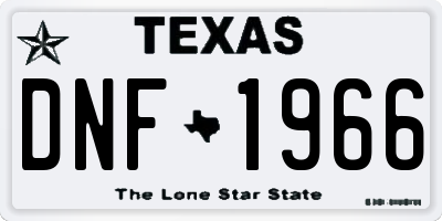 TX license plate DNF1966