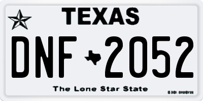 TX license plate DNF2052