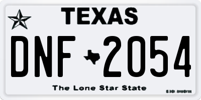 TX license plate DNF2054