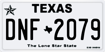 TX license plate DNF2079