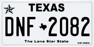 TX license plate DNF2082