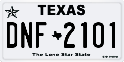 TX license plate DNF2101