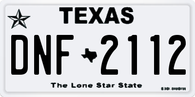 TX license plate DNF2112