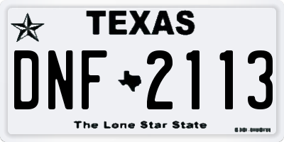 TX license plate DNF2113