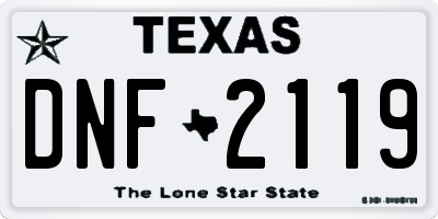 TX license plate DNF2119