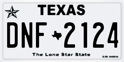 TX license plate DNF2124
