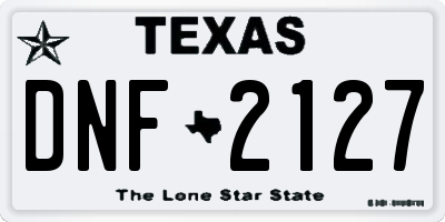TX license plate DNF2127