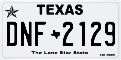 TX license plate DNF2129