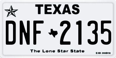 TX license plate DNF2135