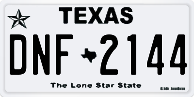 TX license plate DNF2144