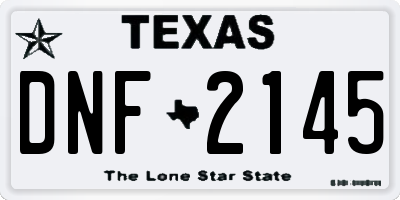 TX license plate DNF2145