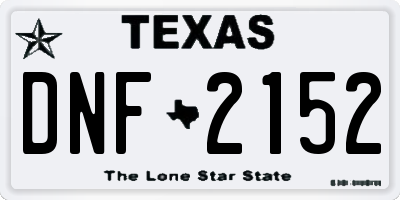 TX license plate DNF2152