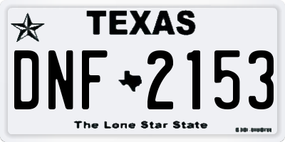 TX license plate DNF2153