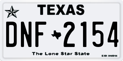 TX license plate DNF2154