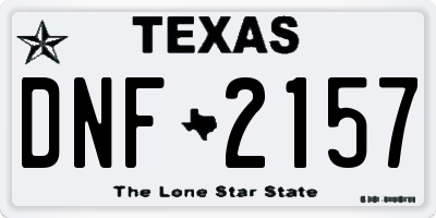 TX license plate DNF2157