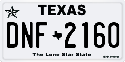 TX license plate DNF2160